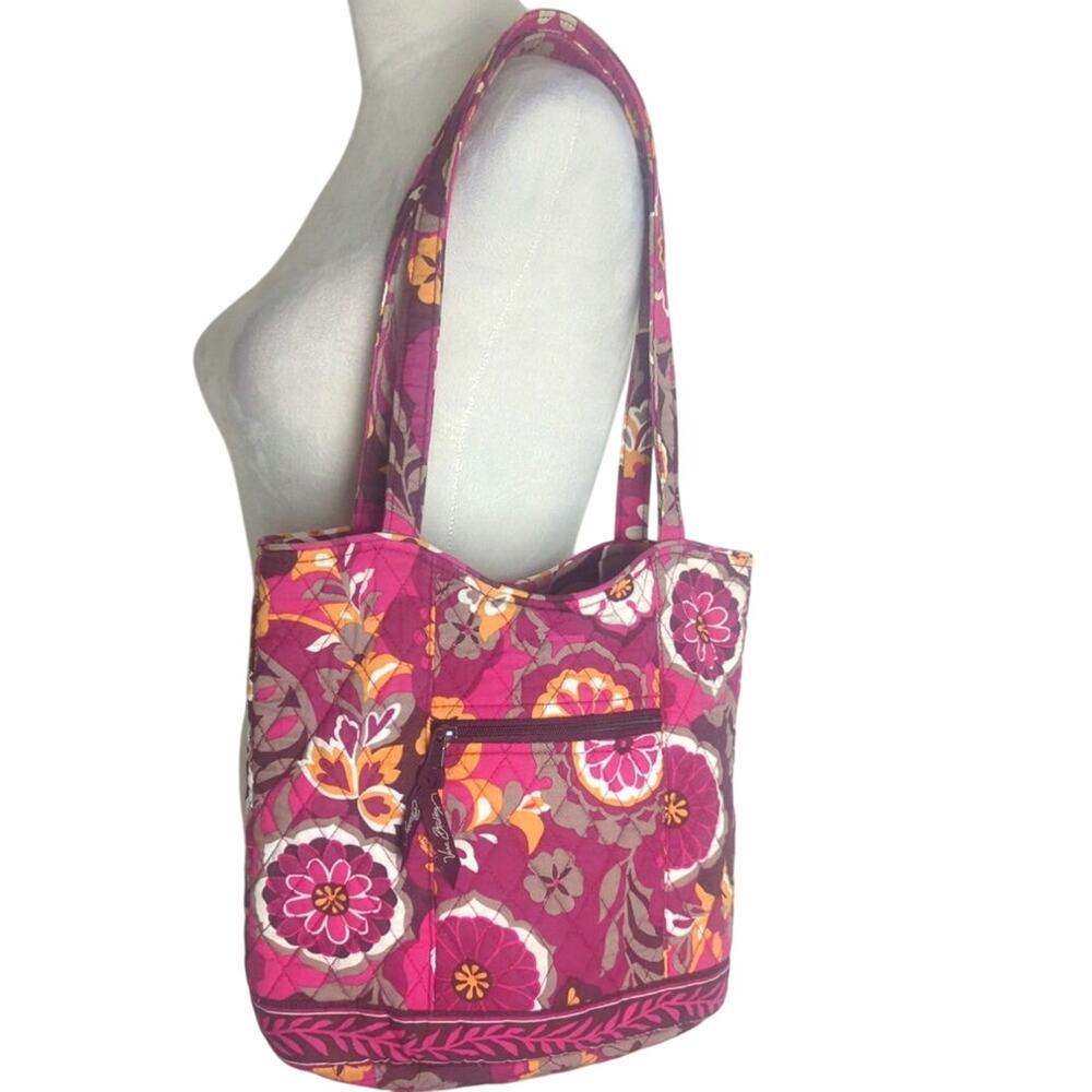 Retired Vera Bradley Carnaby Angel Medium Tote Pink Purple Boho Floral